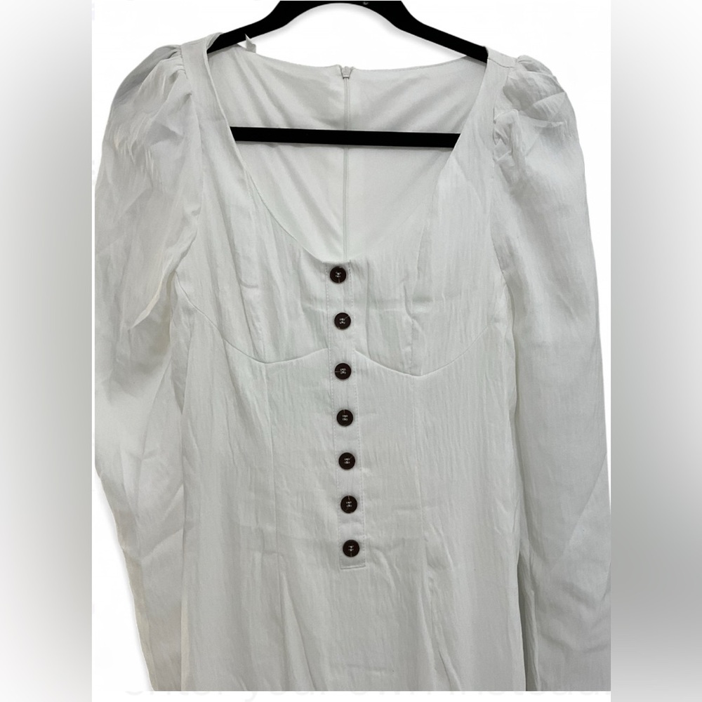 NEW Western Vintage | S, M | Sexy White Effortless Flowy Ruffle Maxi Ankle Dress - Picture 4 of 10